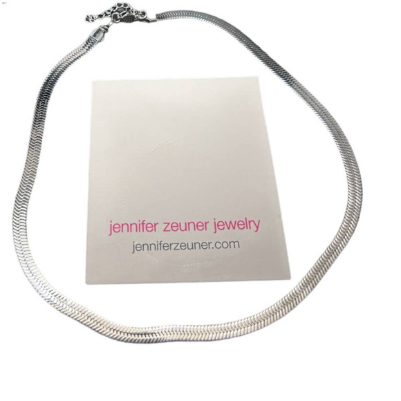 Jennifer Zeuner Silver Ionic Plating Herringbone Necklace - Picture 1 of 3